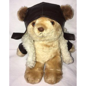 Gerhardshofen Bruch Pilot Plush Teddy Bear 10" Bomber Jacket Helmet Used Soft